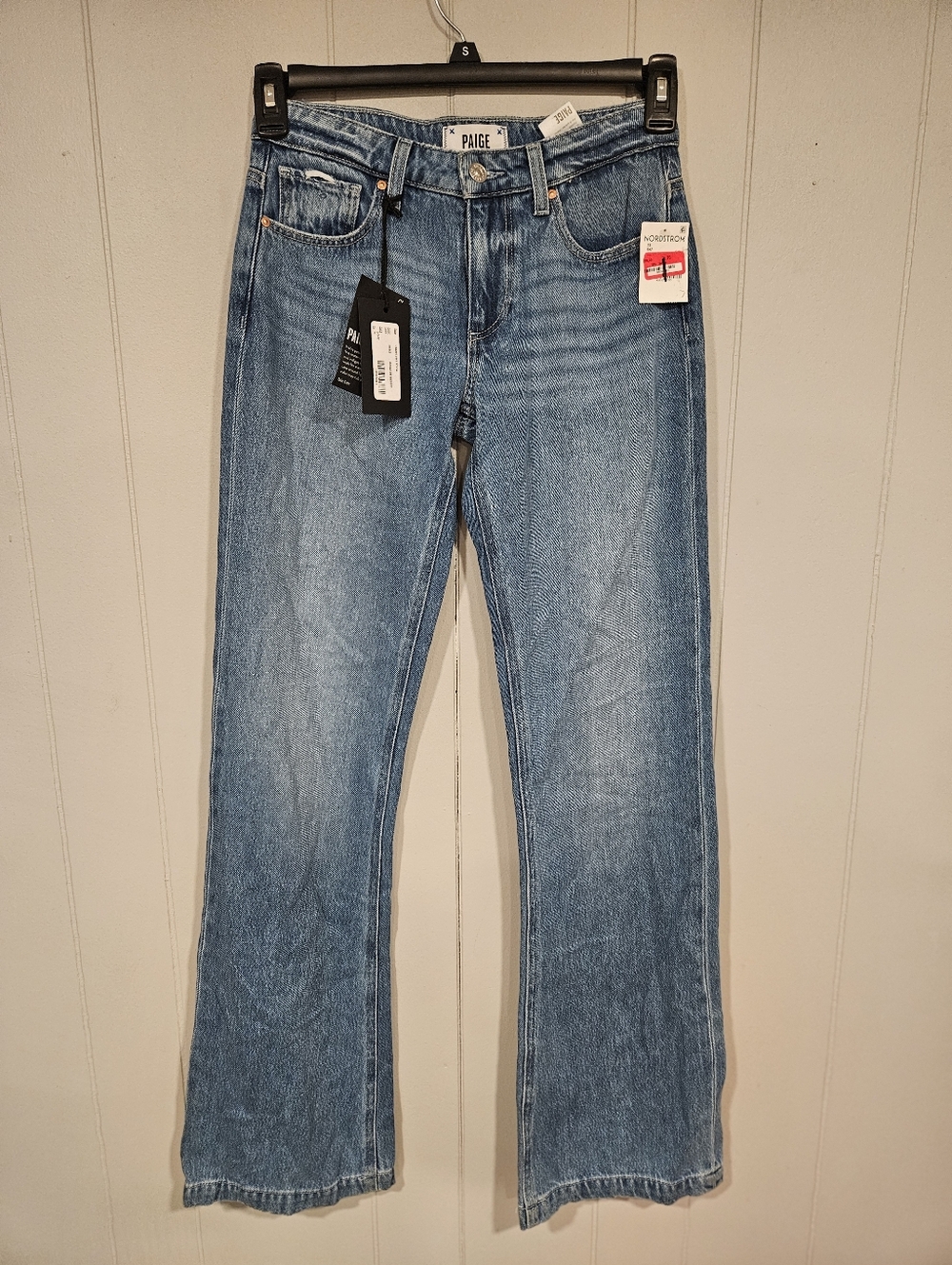 PAIGE Sonja Jolene Jeans Womens 26x35 Size 23 Aduna Distressed Wide Leg NWT